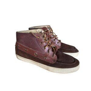 Polo Ralph Lauren Mens Delmont Shoes Brown & Leather 9.5D Smooth Pull Up Suede U